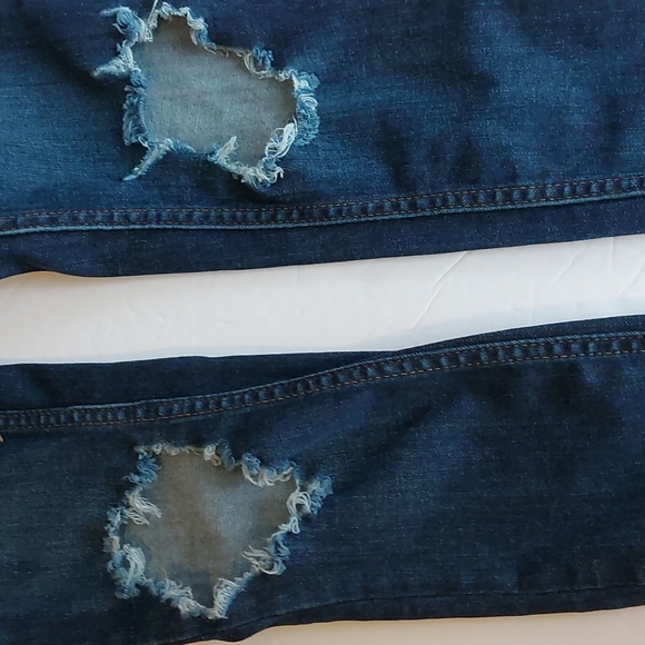Free People Skinny Busted Jeans Dark Denim Wash - Picture 8 of 13